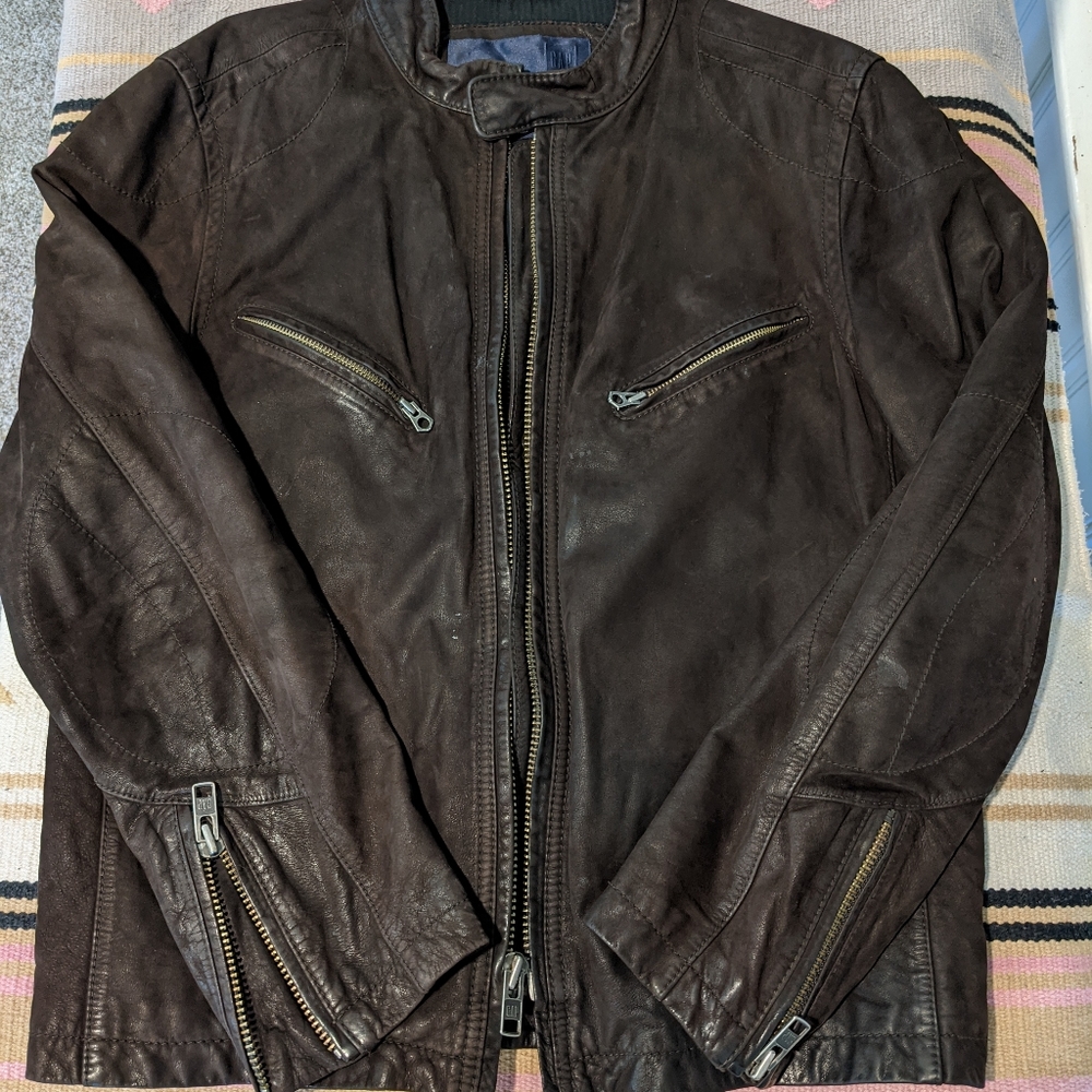 Vintage leather moto jacket